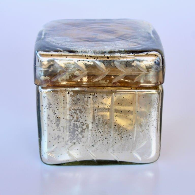 Silver Glass Box With Lid